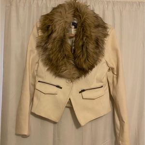 BeBe fitted wool coat with Faux Fur collar.  Size large